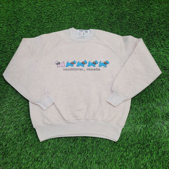 Vintage 1986 Dog Sweatshirt Womens Large 21x23 Canada - Picture 1 of 14